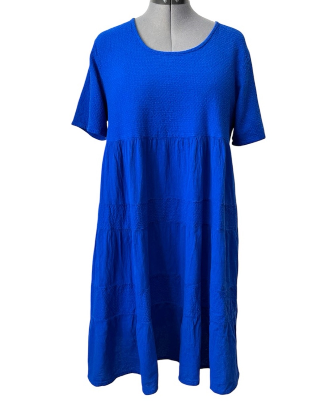 Dunes Cotton multi-tiered dress blue L